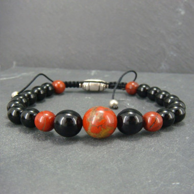 Bracelet homme oeil de tigre et hématite