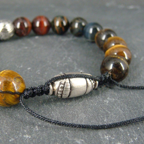 Bracelet homme oeil de tigre et hématite