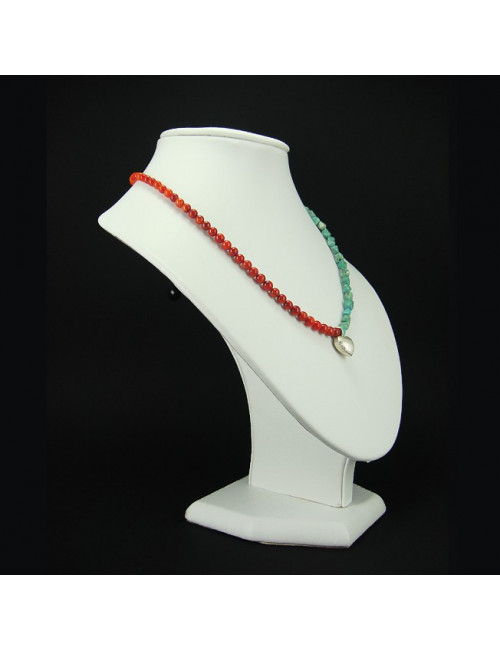 Collier turquoise et corail