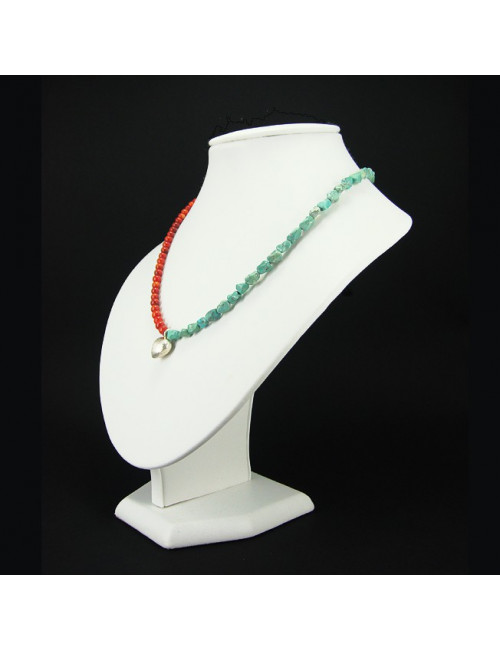 Collier turquoise et corail