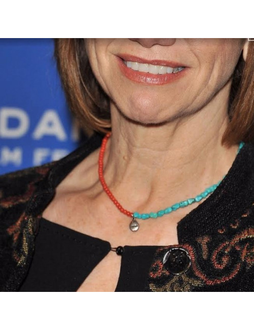 Collier turquoise et corail