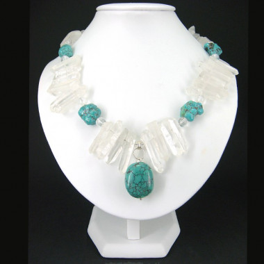 Collier turquoise et corail