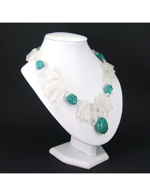 Collier turquoise et cristal de roche
