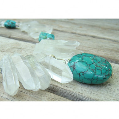 Collier turquoise et corail