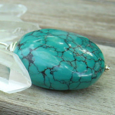 Collier turquoise et corail