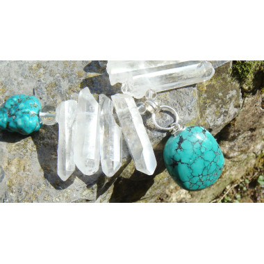Collier turquoise et corail
