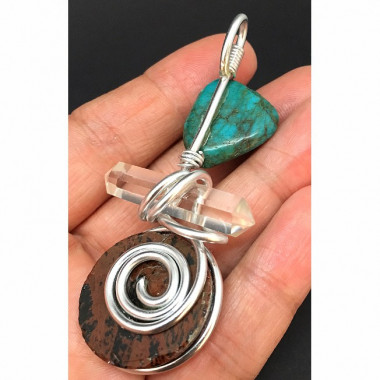 Pendentif énergétique turquoise
