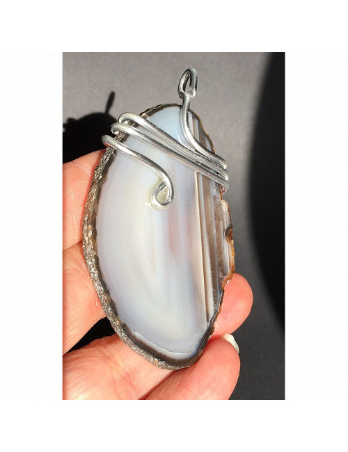 Pendentif énergétique tranche d'agate