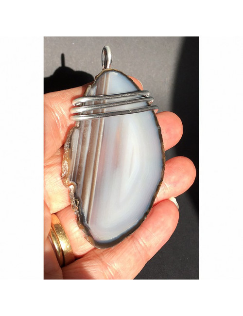 Pendentif énergétique tranche d'agate