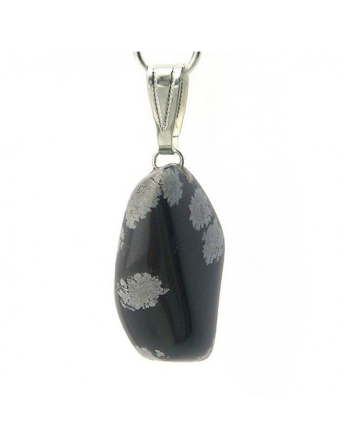 Pendentif obsidienne neige