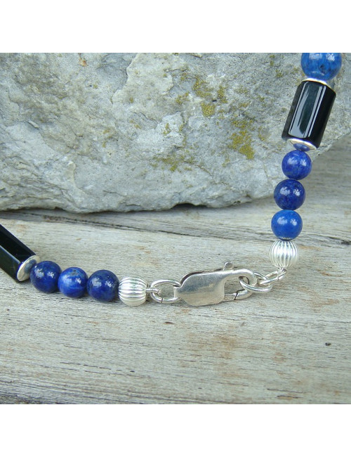 Collier lapis lazuli et onyx