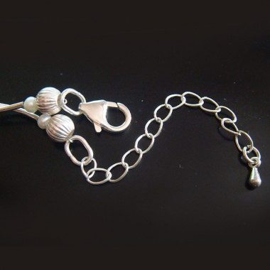 Collier lapis lazuli reconstitué et perles biwa