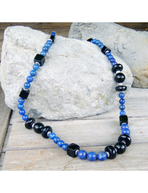 Collier lapis lazuli et onyx
