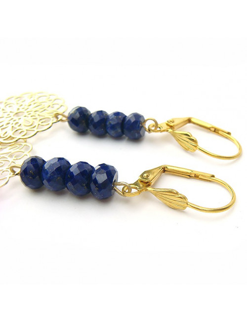 Boucles d'oreilles Lapis lazuli et plaqué or