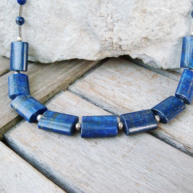 Collier lapis lazuli et onyx