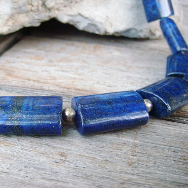Collier lapis lazuli et onyx