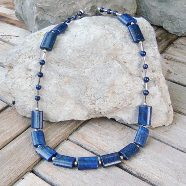 Collier lapis lazuli et onyx
