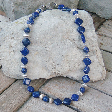Collier lapis lazuli et onyx