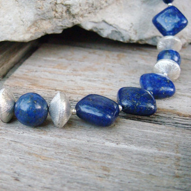 Collier lapis lazuli et onyx