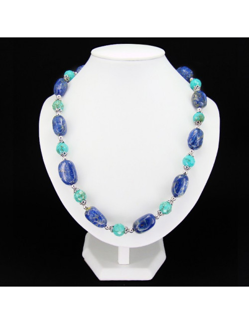 Collier lapis lazuli et turquoise