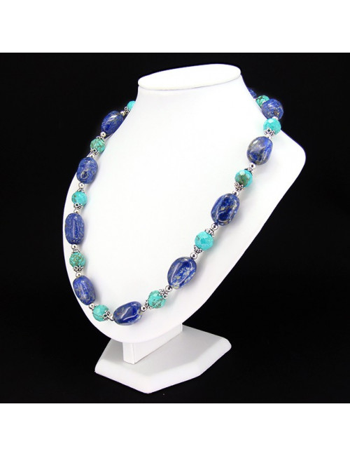 Collier lapis lazuli et turquoise