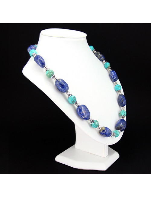 Collier lapis lazuli et turquoise