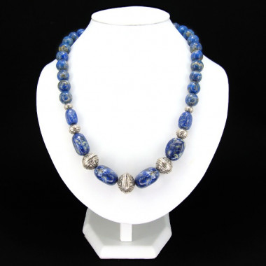 Collier lapis lazuli et onyx
