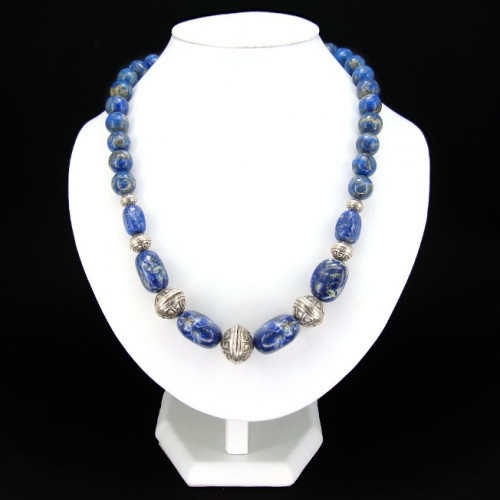 Collier lapis lazuli et onyx