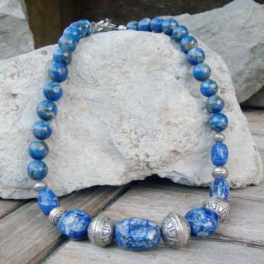 Collier lapis lazuli et onyx