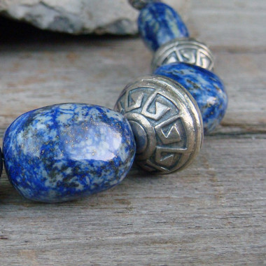 Collier lapis lazuli et onyx