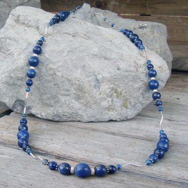 Collier lapis lazuli et onyx