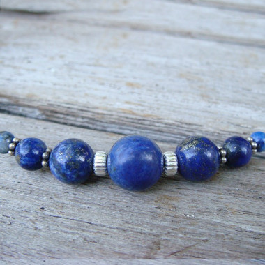 Collier lapis lazuli et onyx