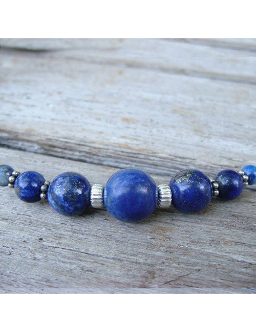 Long collier lapis lazuli