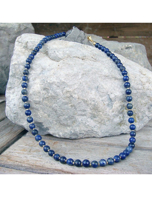 Collier lapis lazuli et plaqué or