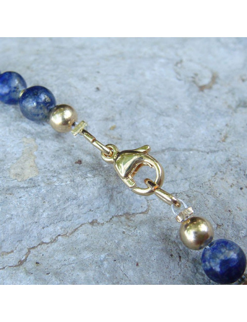 Collier lapis lazuli et plaqué or