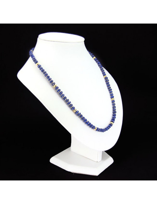Collier lapis lazuli facetté et plaqué or