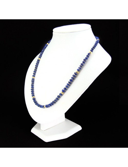 Collier lapis lazuli facetté et plaqué or