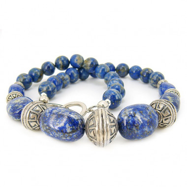 Collier lapis lazuli et onyx