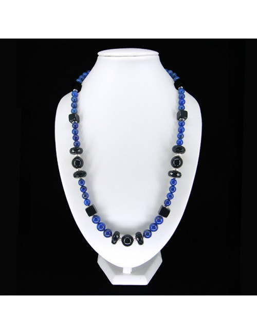 Collier lapis lazuli et onyx