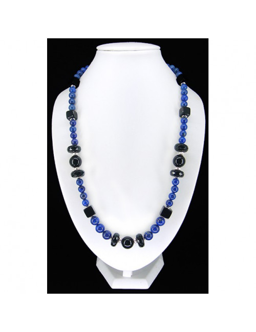 Collier lapis lazuli et onyx