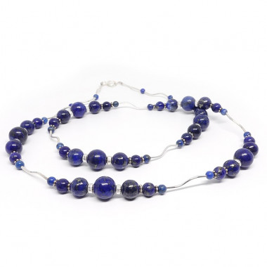 Collier lapis lazuli et onyx