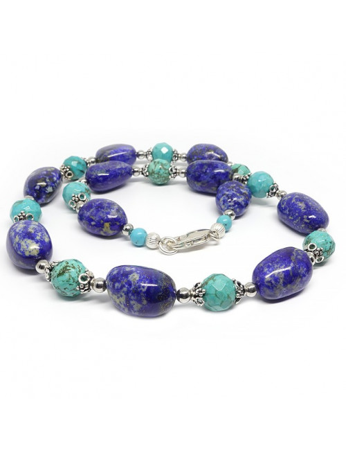 Collier lapis lazuli et turquoise