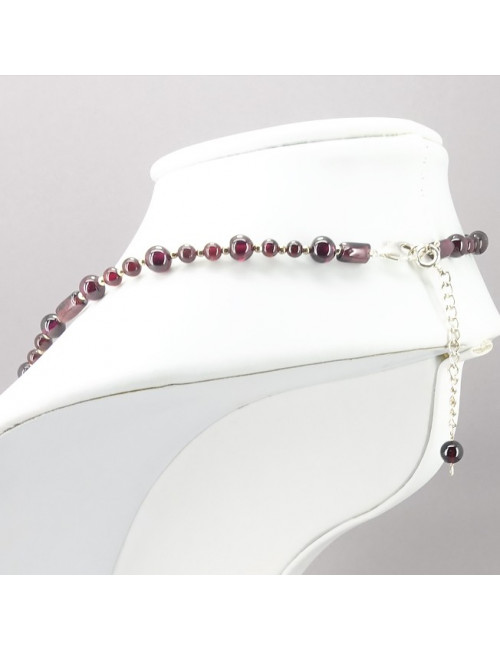 Collier grenat et argent 925