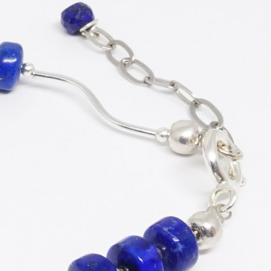 Bracelet lapis lazuli facetté et plaqué or