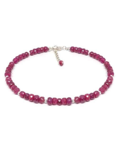 Bracelets en rubis perles facettées