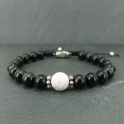 Bracelet homme aventurine et bois fossile