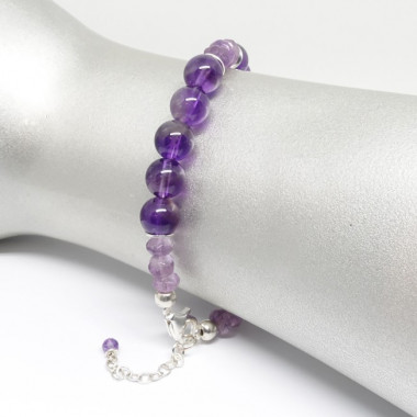 Bracelet en fluorite et améthyste