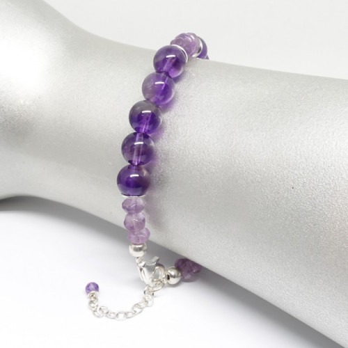 Bracelet en fluorite et améthyste