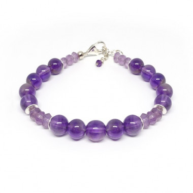 Bracelet en fluorite et améthyste