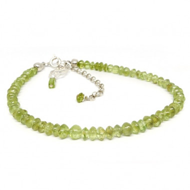 Bracelet fin en labradorite et grenat facetté